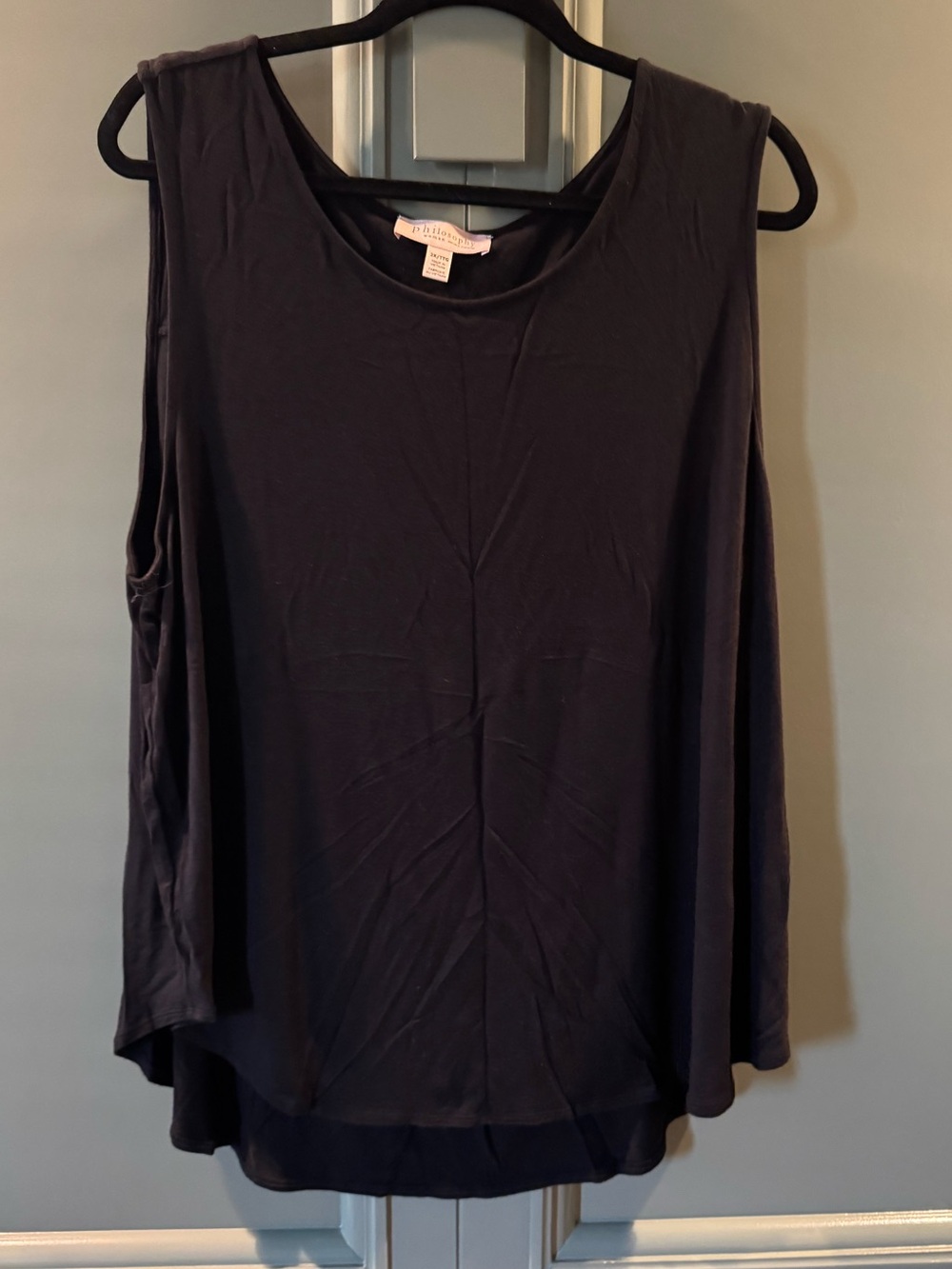 Philosophy Black Sleeveless Swing Tank Top